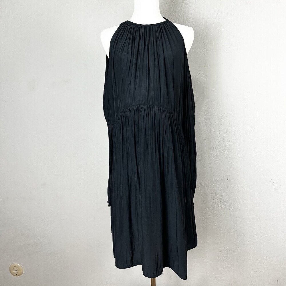 Ramy Brook Maternity Dress Cold Shoulder‎ Long Sleeve Silky Black Size Medium